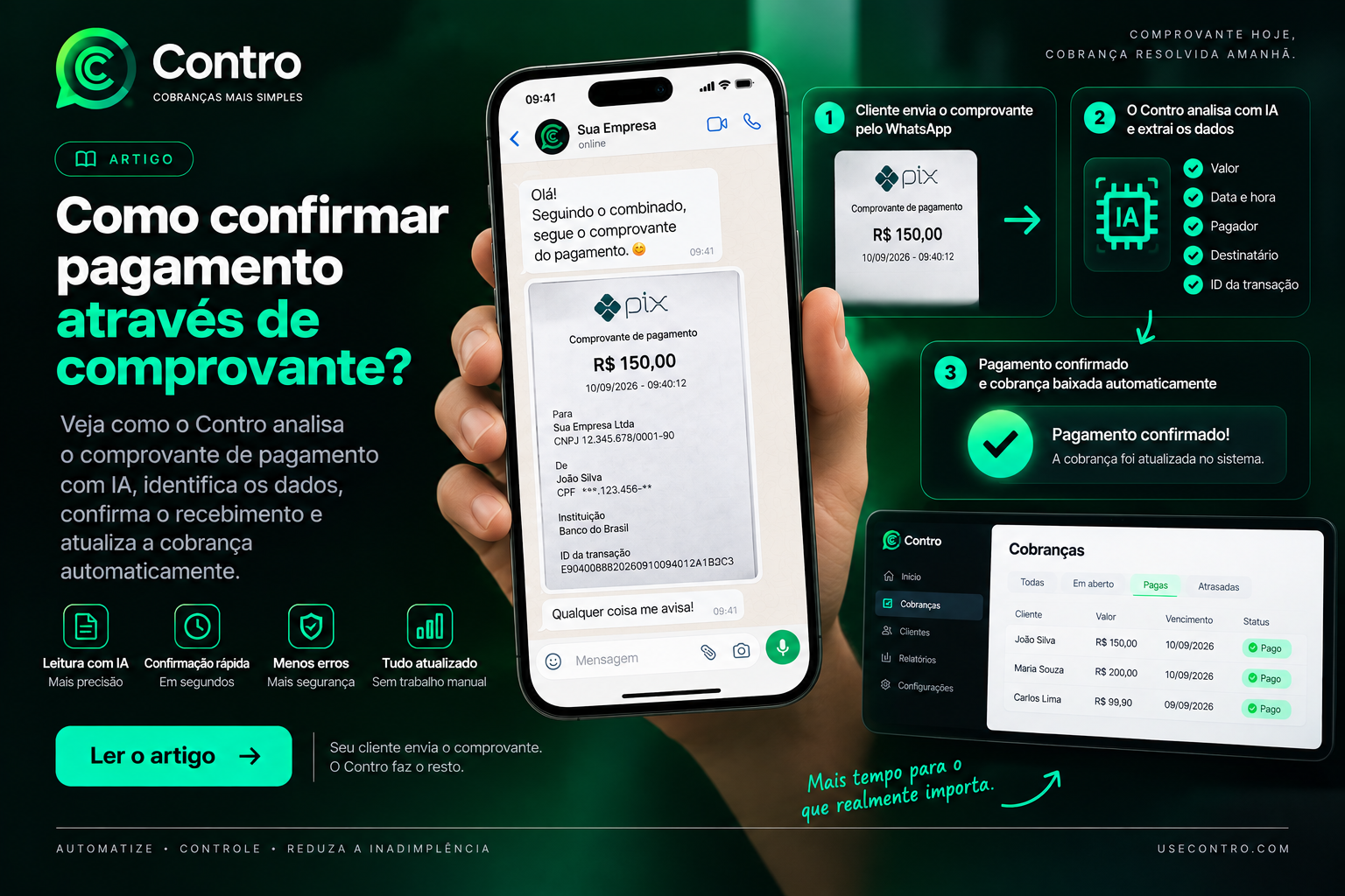 Como confirmar pagamento através de comprovante